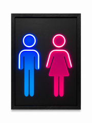 Neon LED Restroom Wall Art Sign USB Powered Bathroom Decor 40x60cm