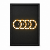 Audi Neon LED Wall Art 40x60cm USB Powered Modern Home Decor Sign UK
