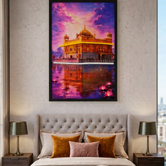 Golden Temple Neon LED Wall Art 40x60cm USB Powered Frame Decor