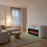 Modena White Bluetooth Electric Media Fireplace TV Unit Stand L160cm