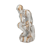 Drip Art Thinker Figurine - Modern Renaissance Resin Human Sculpture