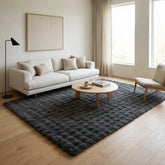 Home Luxe Charcoal Bubble Faux Fur Rug Warm Fluffy Area Mat 160x230cm