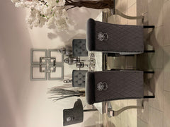 1.6m Grey Marble Dining Table & Grey Madrid Chairs