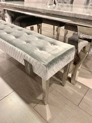 1.6m Marble Grey Dining Table Minister HQ Silver Chairs