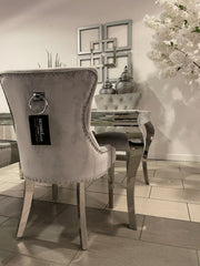 1.6m Marble Grey Dining Table With Aydin Silver Chairs