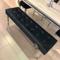 1.6m Marble White Dining Table Valencia Black Chairs