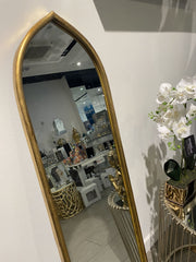 127 X 31Cm Arch Mirror Medieval Style Gold Mirror