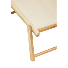 Beauport Cream Wooden Garden Lounger Chair with Sun Canopy