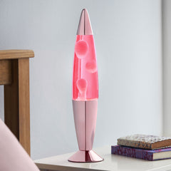 16" Lava Lamp - Pink Lava /Rose Gold Chrome Effect