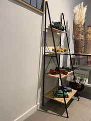 180Cm Ladder 4 Shelf Unit In Oak Effect