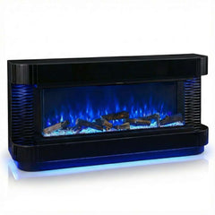 LED Color Changing Fireplace Heater with Bluetooth Entertainment and USB - Black