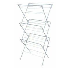 LS Home 3-Tier Foldable Clothes Airer - Lightweight Grey Indoor Dryer