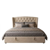Marlow Cream Velvet Storage Ottoman Bed - Single, Double, King Sizes