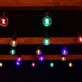Solar Powered Multicolour Bulb String Lights - 50 LED Garden Lights