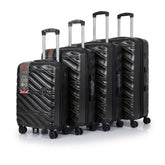 Black 4-Piece ABS Luggage Set - TSA Lock & 360° Spinner Wheels