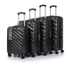 Black 4-Piece ABS Luggage Set - TSA Lock & 360° Spinner Wheels