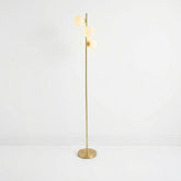 Stockholm Floor Lamp - Gold Finish with 3 Frosted Glass Globes