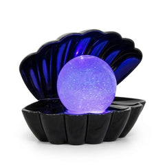LED Colour Changing Glitter Clam Shell Lamp - Portable Pearl Night Light
