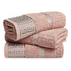 Snoozeville Odello Pink 100% Cotton Greek Design Bath Sheet