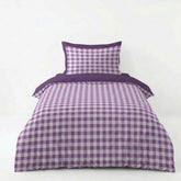 Gaveno Cavailia Lilac Gingham Single Duvet Cover Bedding Set