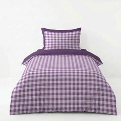 Gaveno Cavailia Lilac Gingham Single Duvet Cover Bedding Set