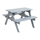 Brighton Grey Wooden Kids Picnic Bench Outdoor Garden Table Set
