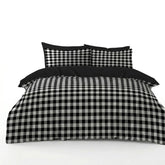 Gaveno Cavailia Black Gingham King Duvet Cover Microfibre Bedding Set
