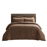 Brentfords Teddy Fleece Duvet Cover Set - Mink Natural Soft Bedding
