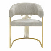Cream Porado Leatheraire Dining Chair | Gold Frame Luxury Seating