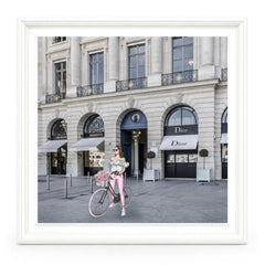 Dior Joaillerie White Step Frame Luxury Wall Art 70x70cm Home Decor