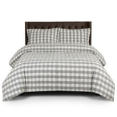 Gaveno Cavailia Natural Gingham King Duvet Cover Microfibre Bed Set