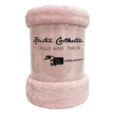 Kutex Blush Faux Mink Throw - 200x240cm Extra Large Soft Cuddly Blanket