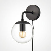 Stockholm Wall Light Black - Minimalist Modern Indoor Glass Wall Lamp