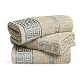 Snoozeville Odello Natural 100% Cotton Greek Design Bath Sheet