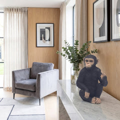 Home Luxe Cheeky Monkey Middle Finger Gesture Statue Figure | Black