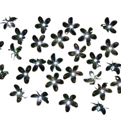 Solar Powered 24 LED Flower String Lights - White Garden Decor