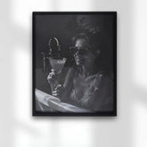 Home Luxe Woman In Bath Framed Wall Art Black & White Print 60X45Cm