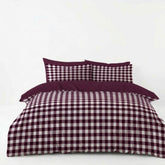 Gaveno Cavailia Mulberry Gingham Double Duvet Cover Bedding Set