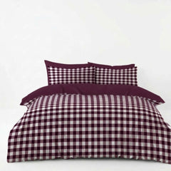 Gaveno Cavailia Mulberry Gingham Double Duvet Cover Bedding Set