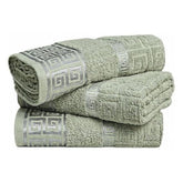 Snoozeville Odello Sage Green 100% Cotton Greek Design Bath Sheet