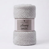 House of Tweed Light Grey Luxury Pompom Throw - Extra Large 200x240cm