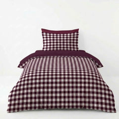 Gaveno Cavailia Mulberry Gingham Single Duvet Cover Bedding Set