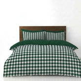 Gaveno Cavailia Forest Green Gingham King Duvet Cover Bedding Set