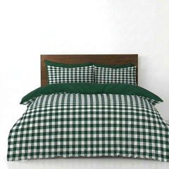 Gaveno Cavailia Forest Green Gingham King Duvet Cover Bedding Set