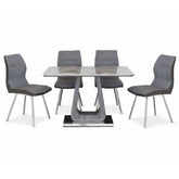 Zermatt 120cm Grey Ceramic Dining Table and 4 Zermatt Dining Chairs