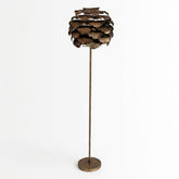 Pine Cone Gold Floor Lamp Metal Statement Light for Living Room Decor