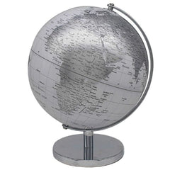Leonardo Collection Large Rotating Globe - Silver & White Desk Decor