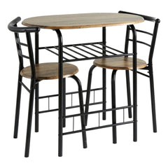 Tromso Breakfast Table Set 3pc – Rustic Oak Table & 2 Chairs