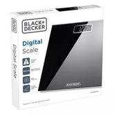 Black + Decker Digital Bathroom Scale - 170kg Capacity, Black Glass
