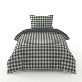 Gaveno Cavailia Charcoal Gingham Single Duvet Cover Bedding Set